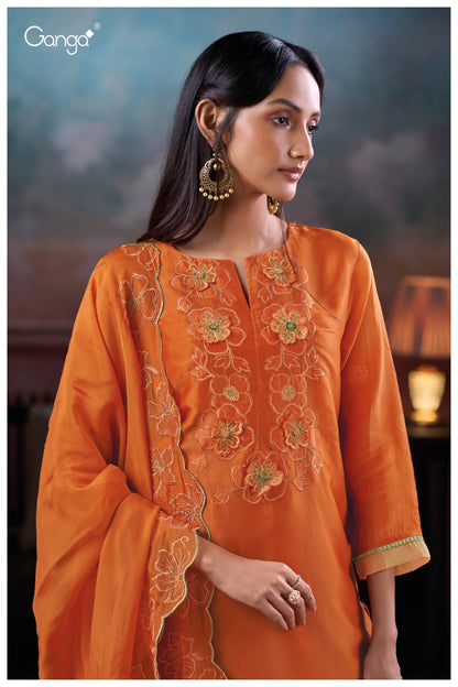 Jaelina 3840 Ganga Bemberg Silk Plazzo Style Suits Exporter