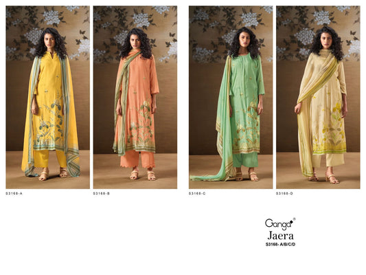 Jaera 3168 Ganga Premium Bemberg Plazzo Style Suits Wholesale