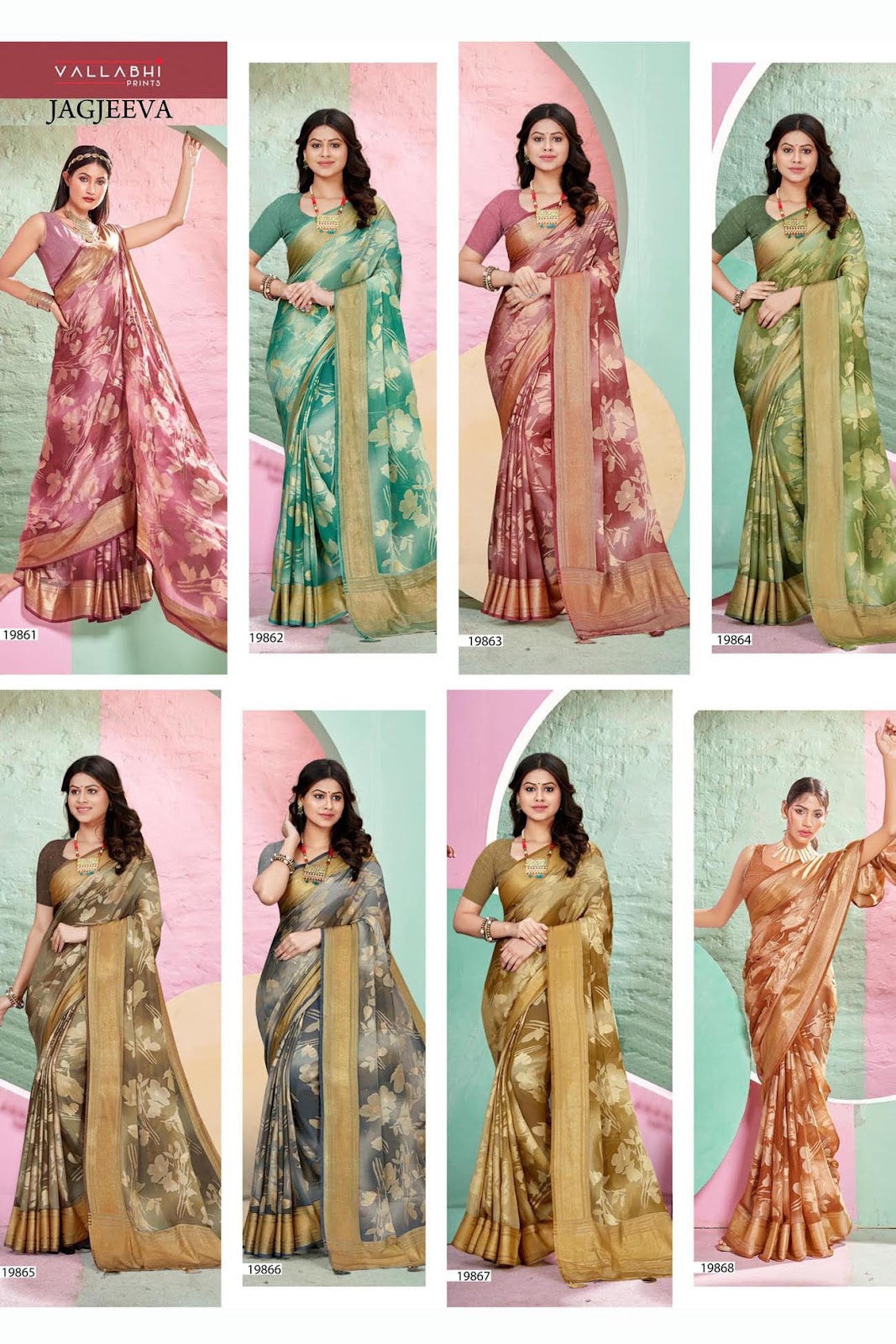 Jagjeeva Vallabhi Prints Brasso Sarees Wholesaler