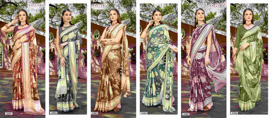 Jagjeeva Vol 3 Vallabhi Prints Brasso Sarees Wholesale