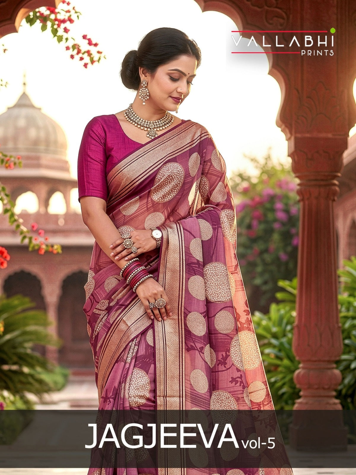Jagjeeva Vol 5 Vallabhi Prints Brasso Sarees Supplier India