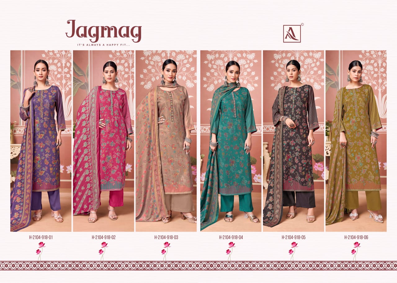 Jagmag Alok Viscose Karachi Pashmina Salwar Suits Wholesale Rate