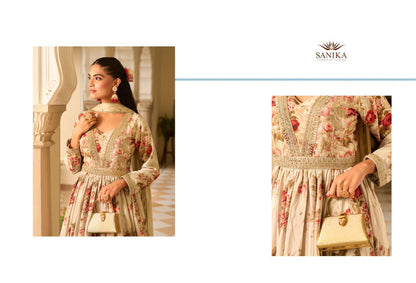 Jagmag Sanika Fashion Chinon Silk Gown Dupatta Set Manufacturer India