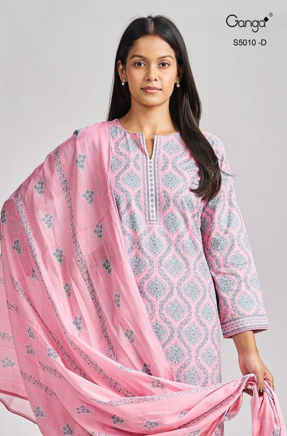 Jagriti 5010 Ganga Cotton Plazzo Style Suits Wholesale Price