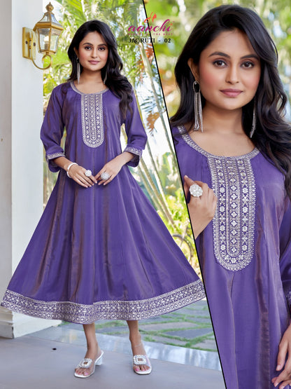 Jagruti Aanchi Shimmer Anarkali Kurtis Exporter Ahmedabad
