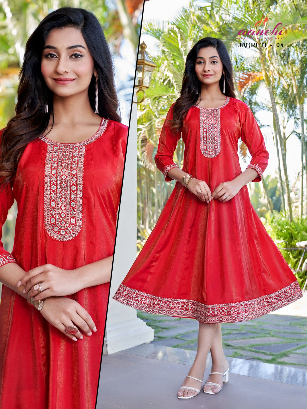 Jagruti Aanchi Shimmer Anarkali Kurtis Exporter Ahmedabad