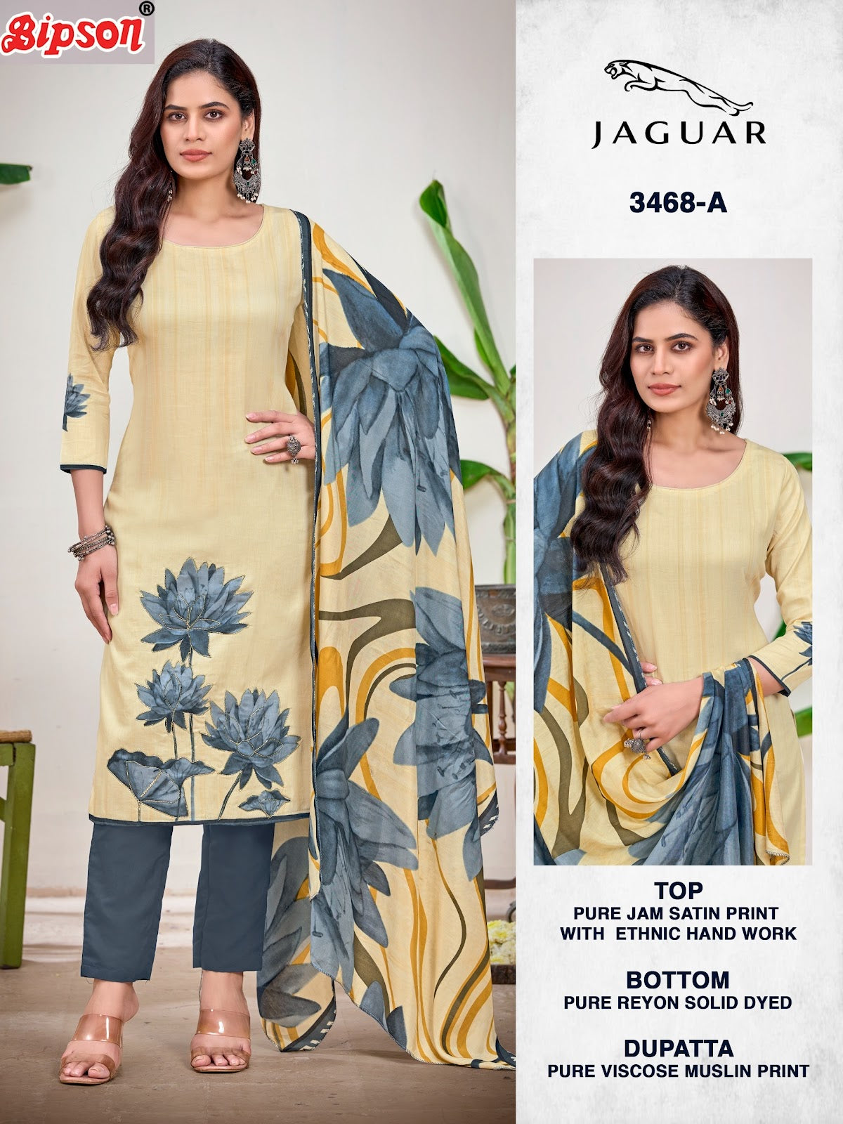 Jaguar 3468 Bipson Prints Pure Jaam Pant Style Suits Wholesale Price