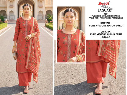 Jaguar 3644 Bipson Prints Muslin Pant Style Suits Wholesale Price