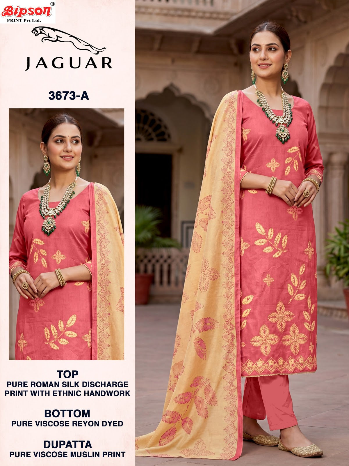 Jaguar 3673 Bipson Prints Muslin Pant Style Suits Manufacturer India