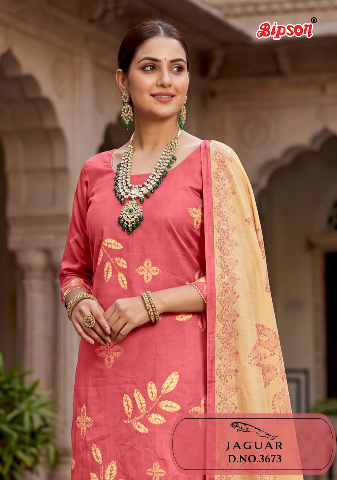 Jaguar 3673 Bipson Prints Muslin Pant Style Suits Manufacturer India