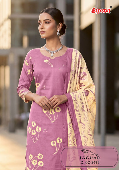 Jaguar 3674 Bipson Prints Muslin Pant Style Suits Wholesale Price