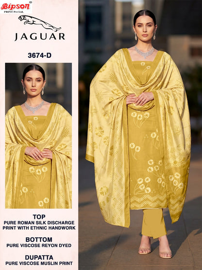 Jaguar 3674 Bipson Prints Muslin Pant Style Suits Wholesale Price