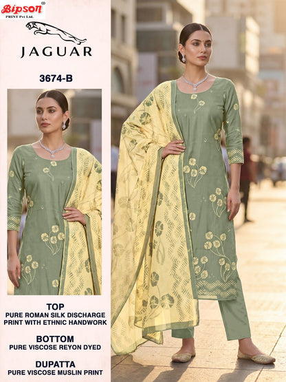 Jaguar 3674 Bipson Prints Muslin Pant Style Suits Wholesale Price