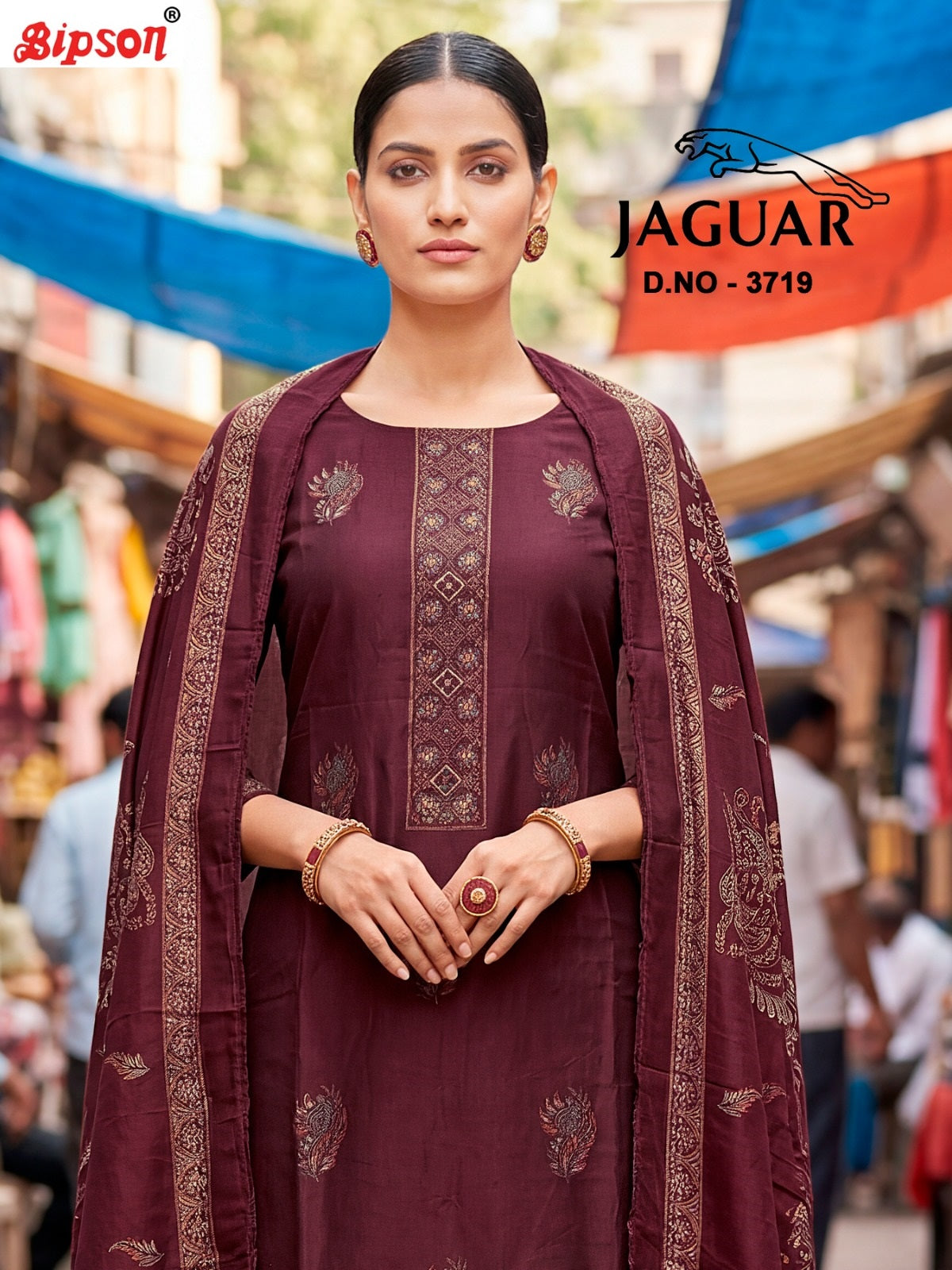 Jaguar 3719 Bipson Prints Roman Silk Pant Style Suits Wholesale Rate