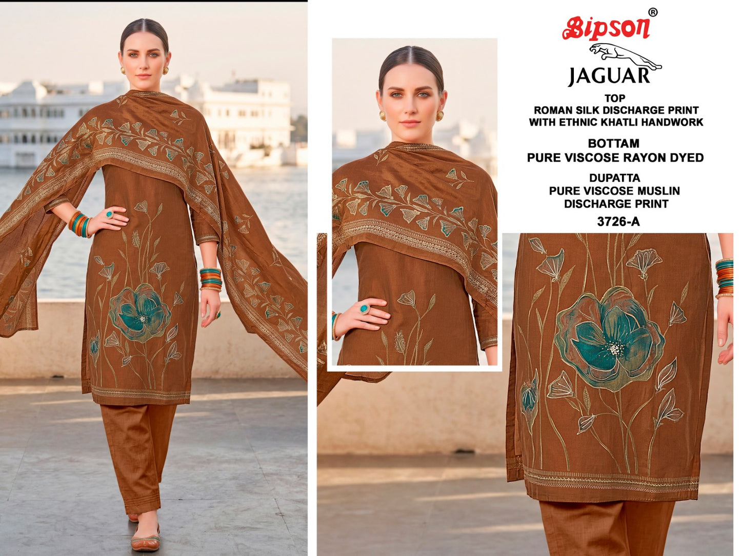 Jaguar 3726 Bipson Prints Roman Silk Pant Style Suits Supplier Ahmedabad