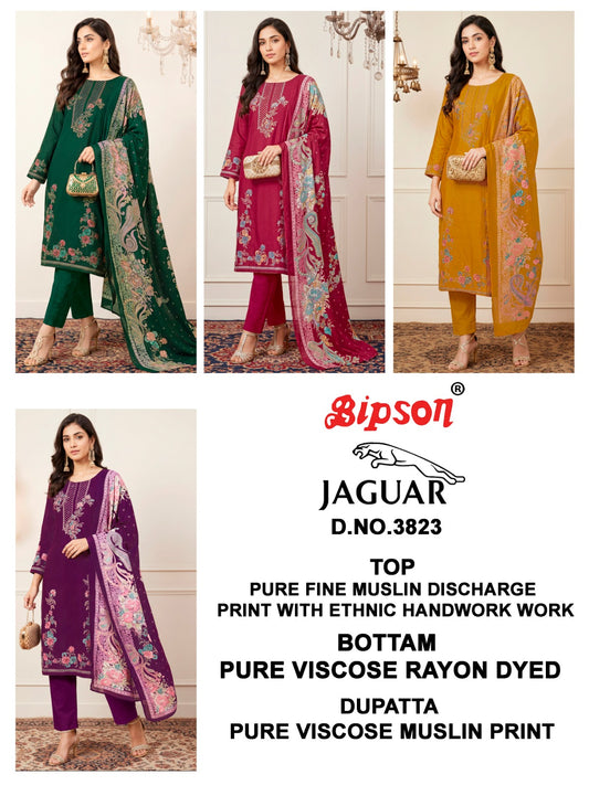 Jaguar 3823-3803-3802-3842-3806 Bipson Prints Muslin Pant Style Suits Manufacturer India
