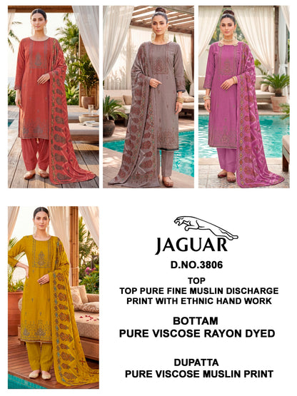 Jaguar 3823-3803-3802-3842-3806 Bipson Prints Muslin Pant Style Suits Manufacturer India