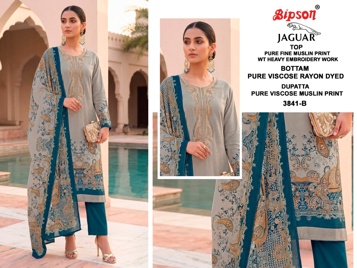 Jaguar 3841 Bipson Prints Muslin Pant Style Suits Supplier Ahmedabad