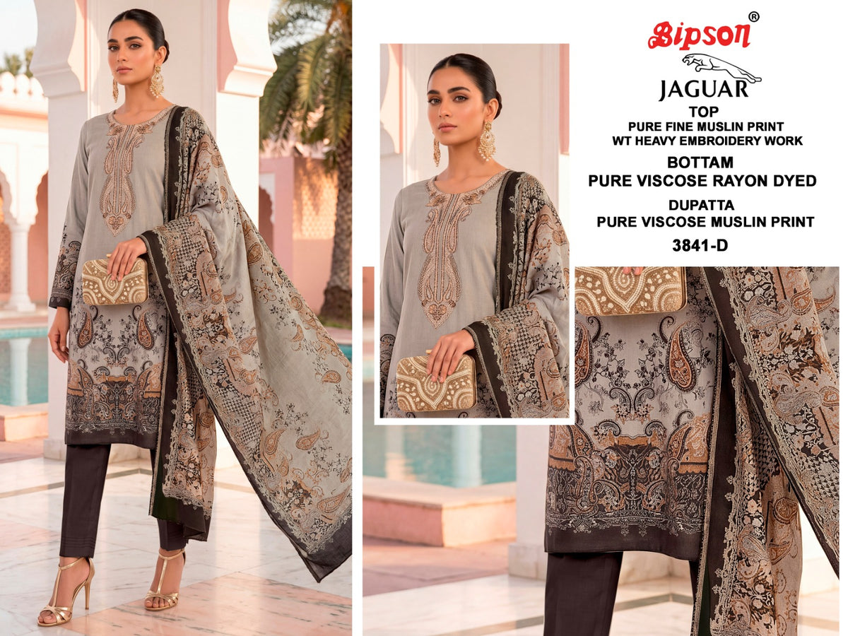 Jaguar 3841 Bipson Prints Muslin Pant Style Suits Supplier Ahmedabad