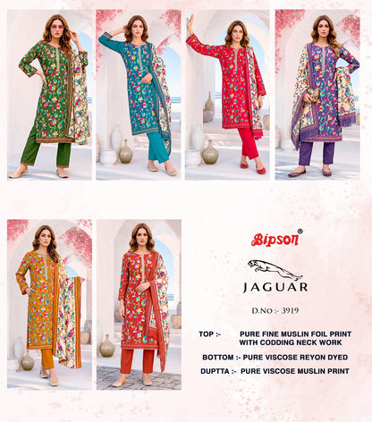 Jaguar 3919 Bipson Prints Muslin Pant Style Suits Wholesale