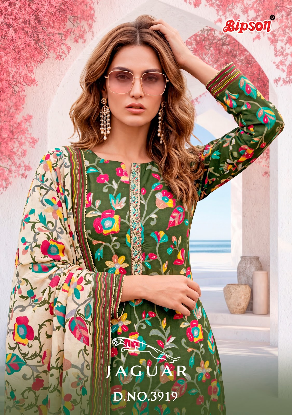 Jaguar 3919 Bipson Prints Muslin Pant Style Suits Wholesale