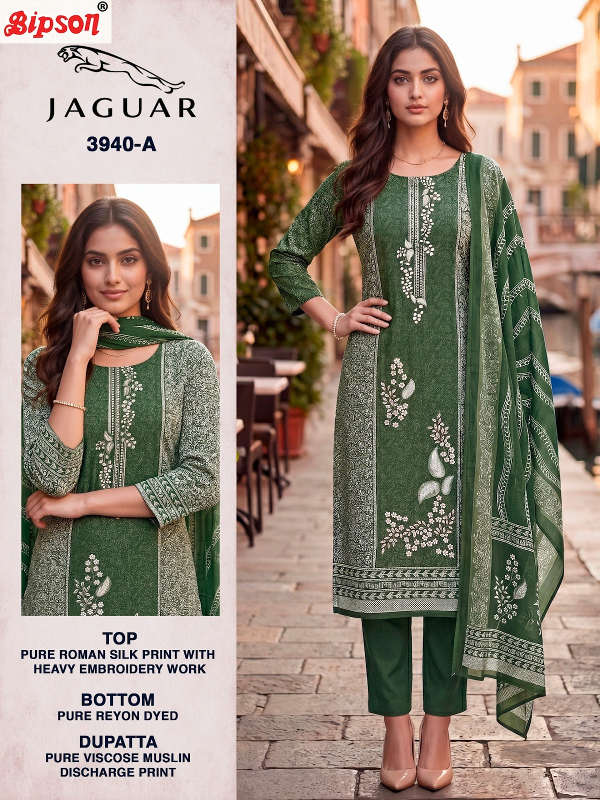 Jaguar 3940 Bipson Prints Roman Silk Pant Style Suits Supplier India