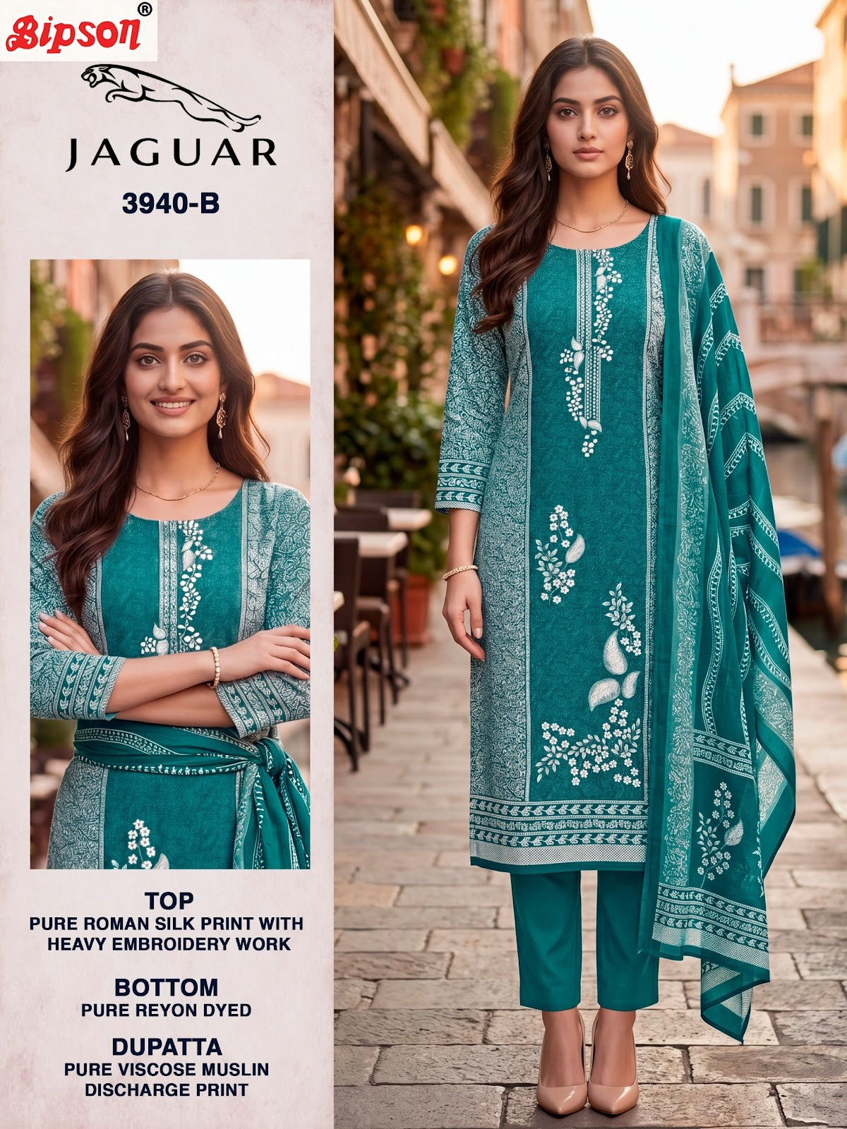 Jaguar 3940 Bipson Prints Roman Silk Pant Style Suits Supplier India