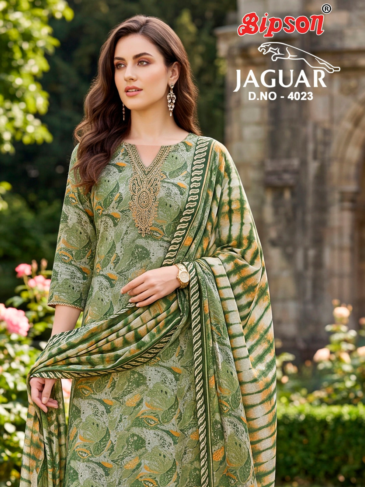 Jaguar 4023 Bipson Prints Muslin Pant Style Suits Wholesale