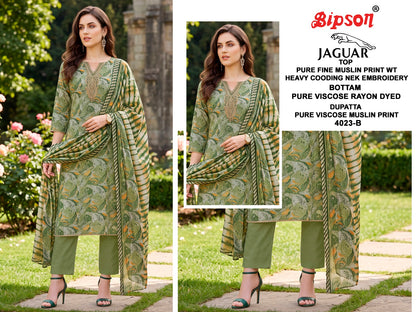 Jaguar 4023 Bipson Prints Muslin Pant Style Suits Wholesale