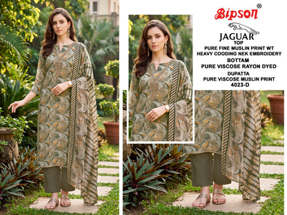 Jaguar 4023 Bipson Prints Muslin Pant Style Suits Wholesale