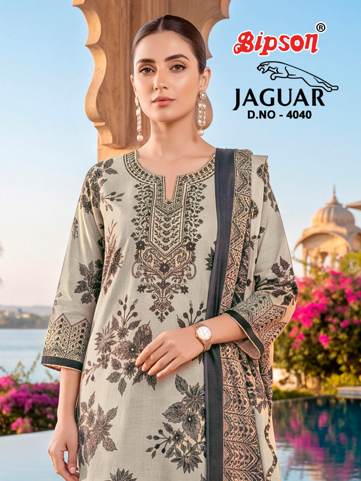 Jaguar 4040 Bipson Prints Muslin Pant Style Suits Manufacturer Gujarat