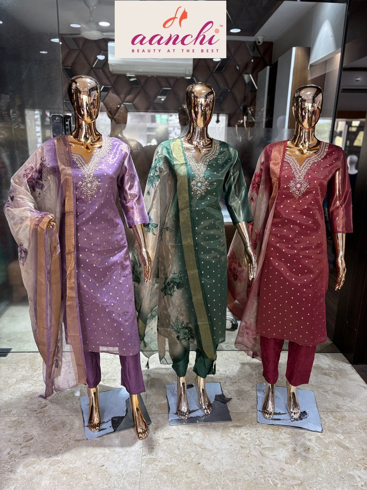 Jaguar Aanchi Shimmer Readymade Pant Style Suits Exporter