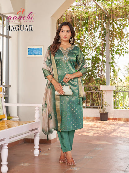 Jaguar Aanchi Shimmer Readymade Pant Style Suits Exporter