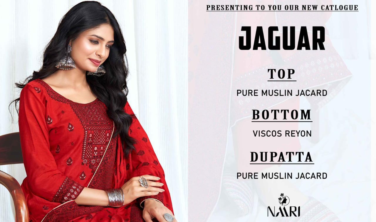 Jaguar Naari Muslin Jacquard Pant Style Suits