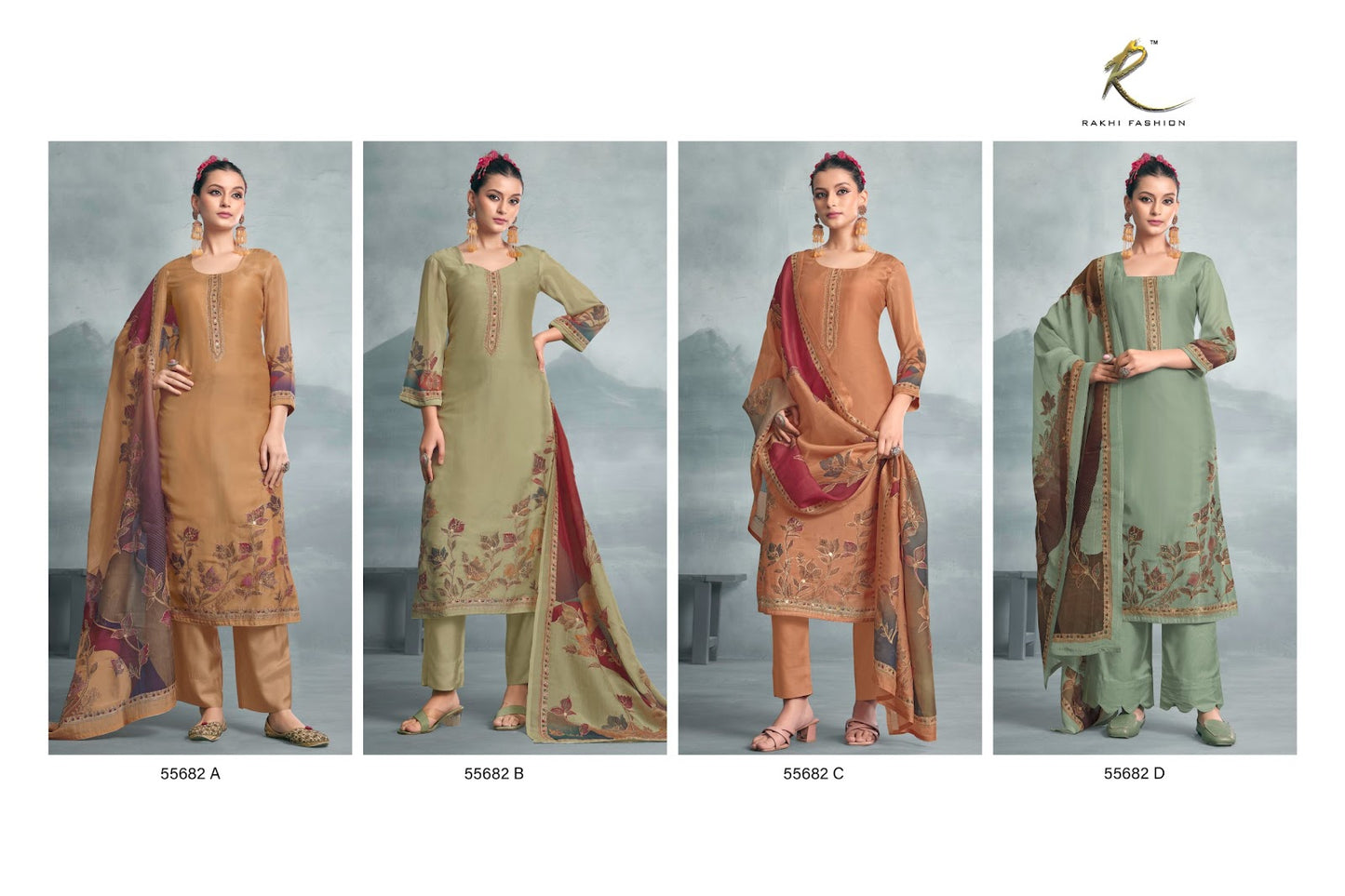 Jahaan 55682 Rakhi Fashion Bemberg Silk Pant Style Suits Manufacturer India