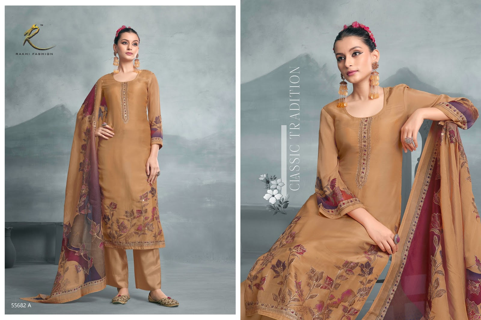 Jahaan 55682 Rakhi Fashion Bemberg Silk Pant Style Suits Manufacturer India