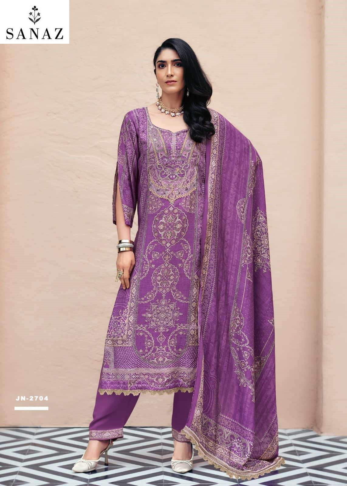 Jahaan Sanaz Viscose Muslin Pant Style Suits Wholesale Price