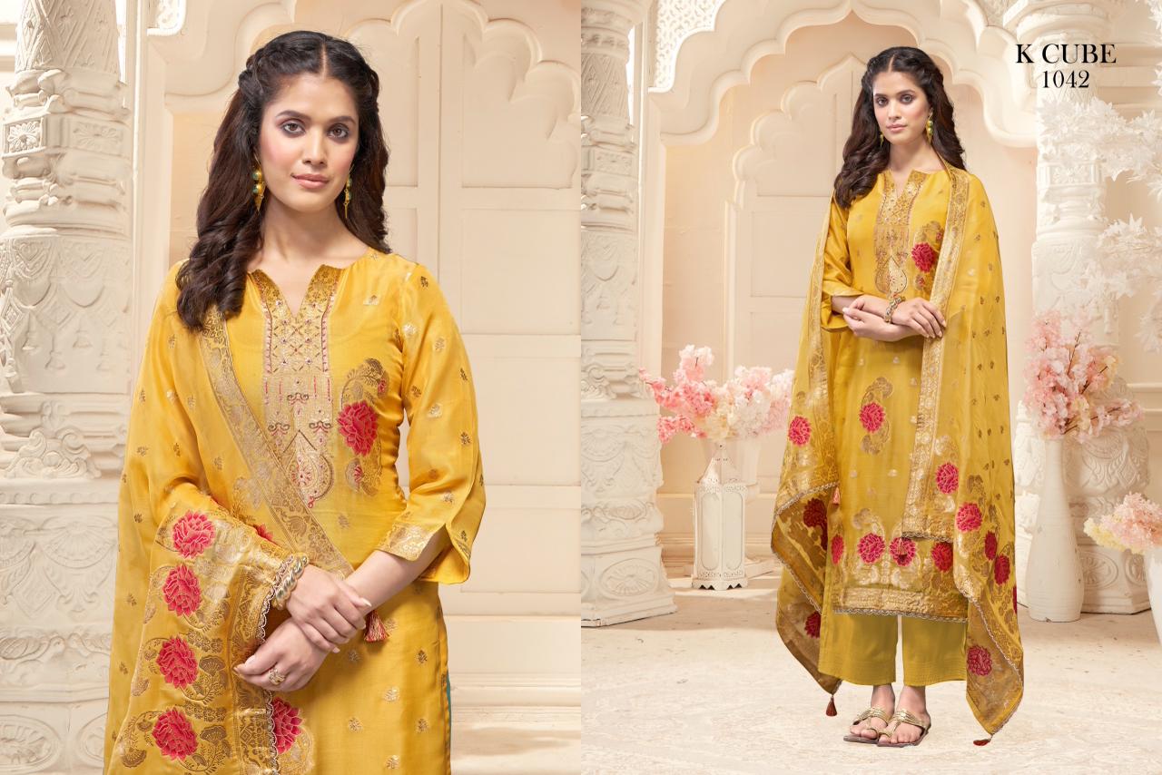 Jahnavi K Cube Organza Plazzo Style Suits Exporter Ahmedabad