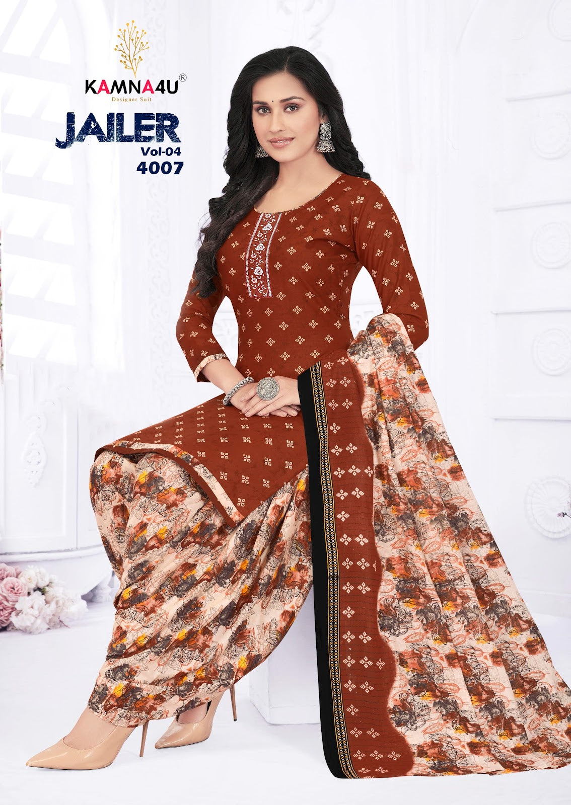 Jailer Vol 4 With Inner Kamna4U Readymade Cotton Patiyala Suits Exporter