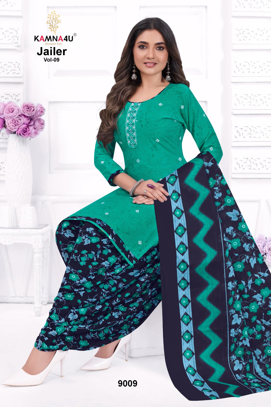 Jailer Vol 9 Kamna4U Readymade Cotton Patiyala Suits Wholesaler Ahmedabad