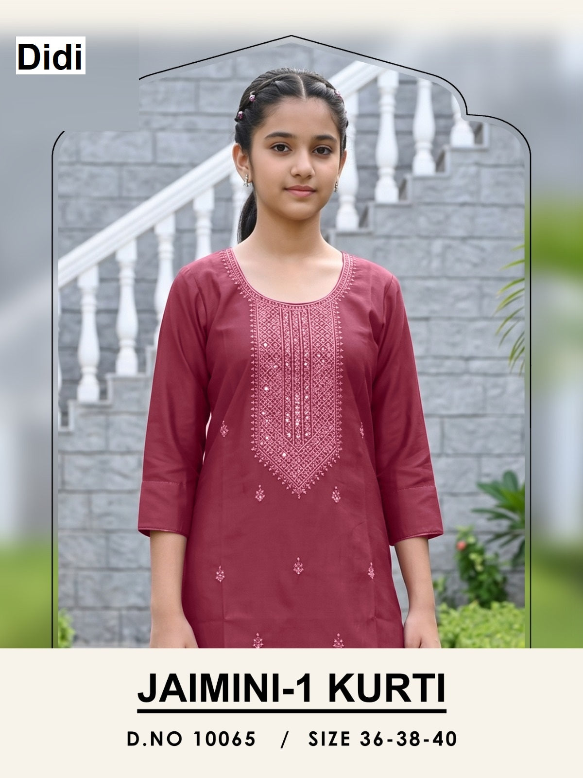 Jaimini 1 Dn 10065 Didi Gadwal Silk Girls Kurti Exporter Ahmedabad