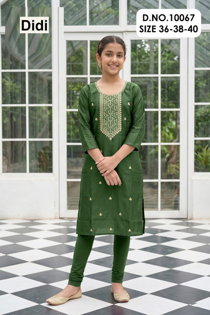 Jaimini 2 Dn 10067 Didi Gadwal Silk Girls Kurti Supplier Ahmedabad