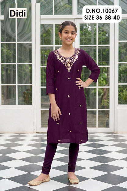 Jaimini 2 Dn 10067 Didi Gadwal Silk Girls Kurti Supplier Ahmedabad