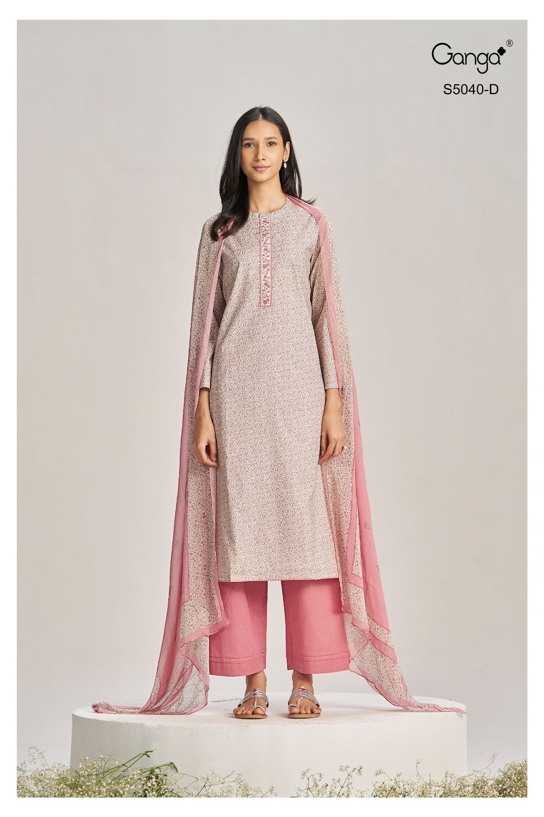 Jaimini S5040 Ganga Cotton Pant Style Suits Wholesaler Ahmedabad