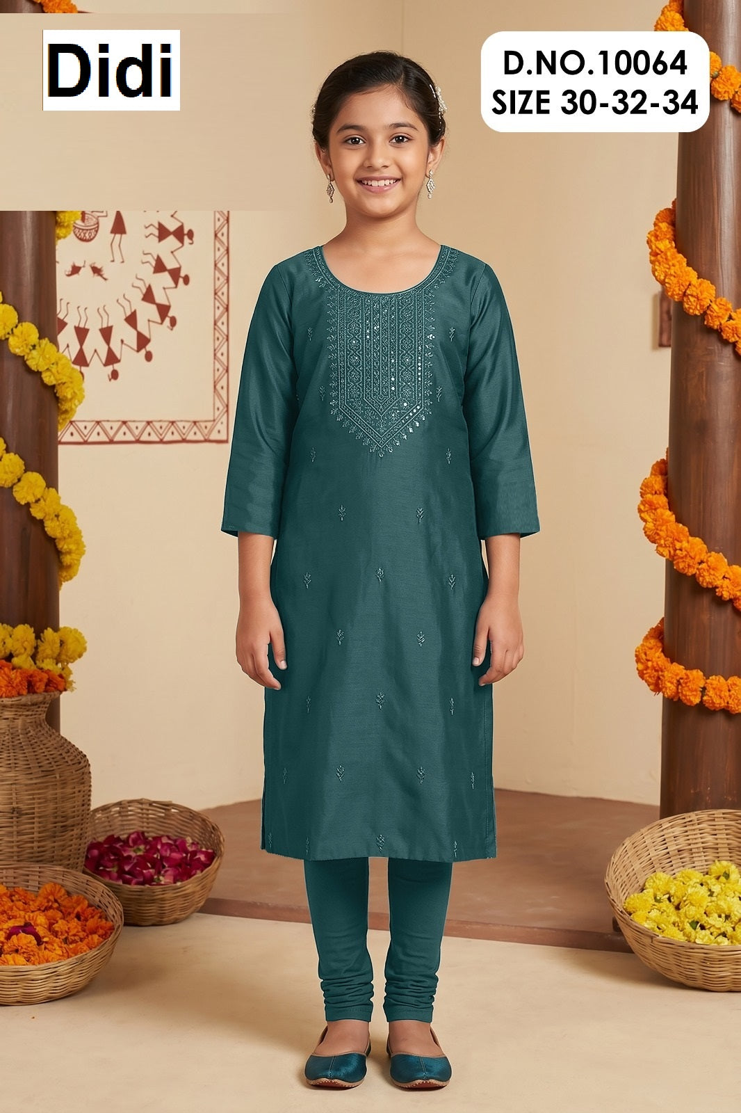 Jaini 1 Dn 10064 Didi Gadwal Silk Girls Kurti Wholesale Price