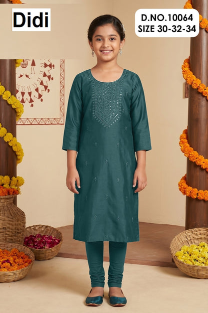 Jaini 1 Dn 10064 Didi Gadwal Silk Girls Kurti Wholesale Price