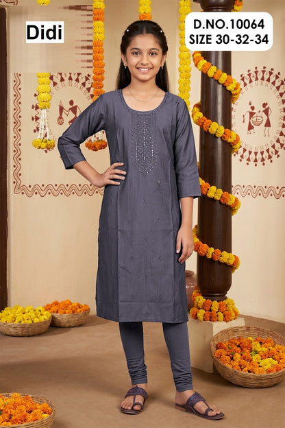 Jaini 1 Dn 10064 Didi Gadwal Silk Girls Kurti Wholesale Price