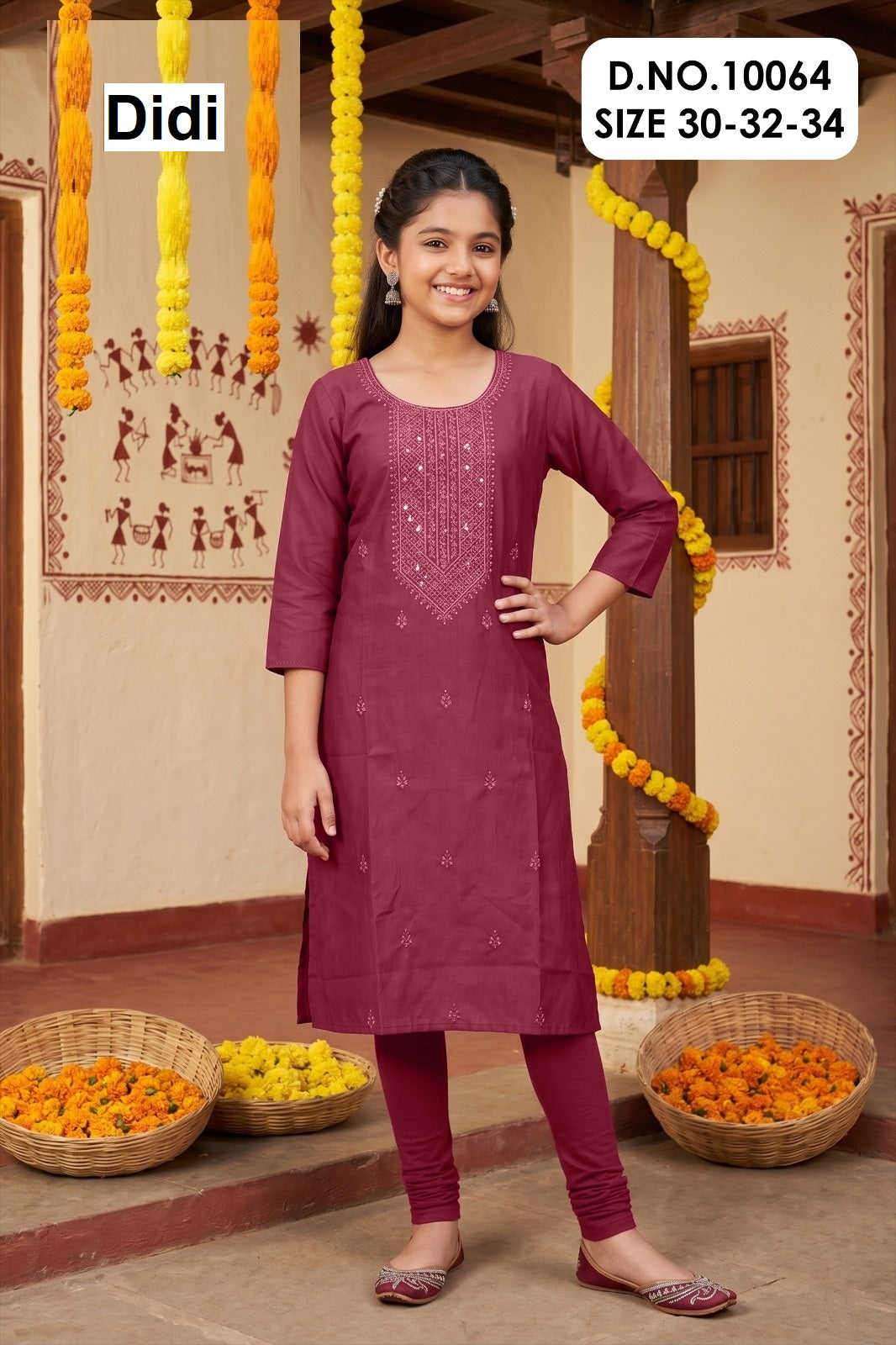 Jaini 1 Dn 10064 Didi Gadwal Silk Girls Kurti Wholesale Price