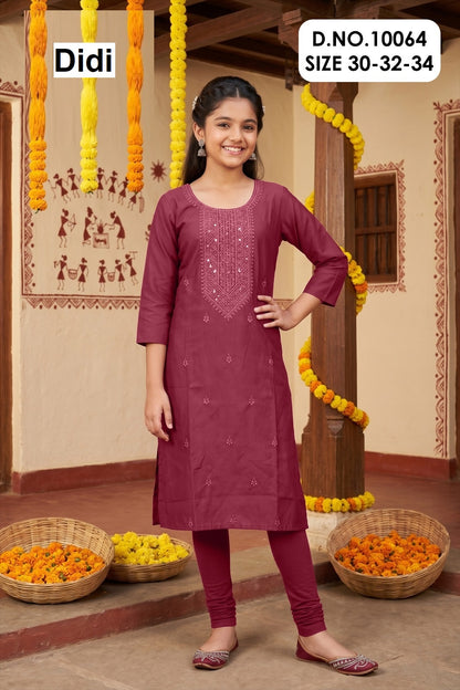 Jaini 1 Dn 10064 Didi Gadwal Silk Girls Kurti Wholesale Price