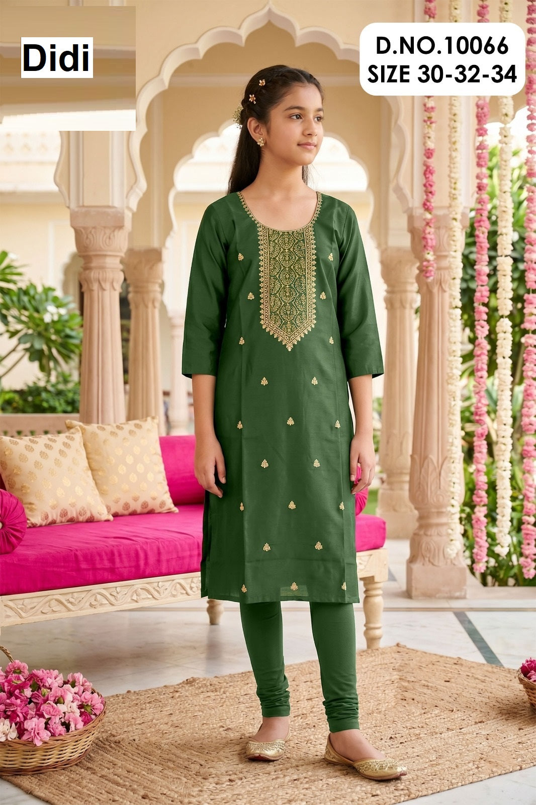 Jaini 2 Dn 10066 Didi Gadwal Silk Girls Kurti Wholesaler Ahmedabad